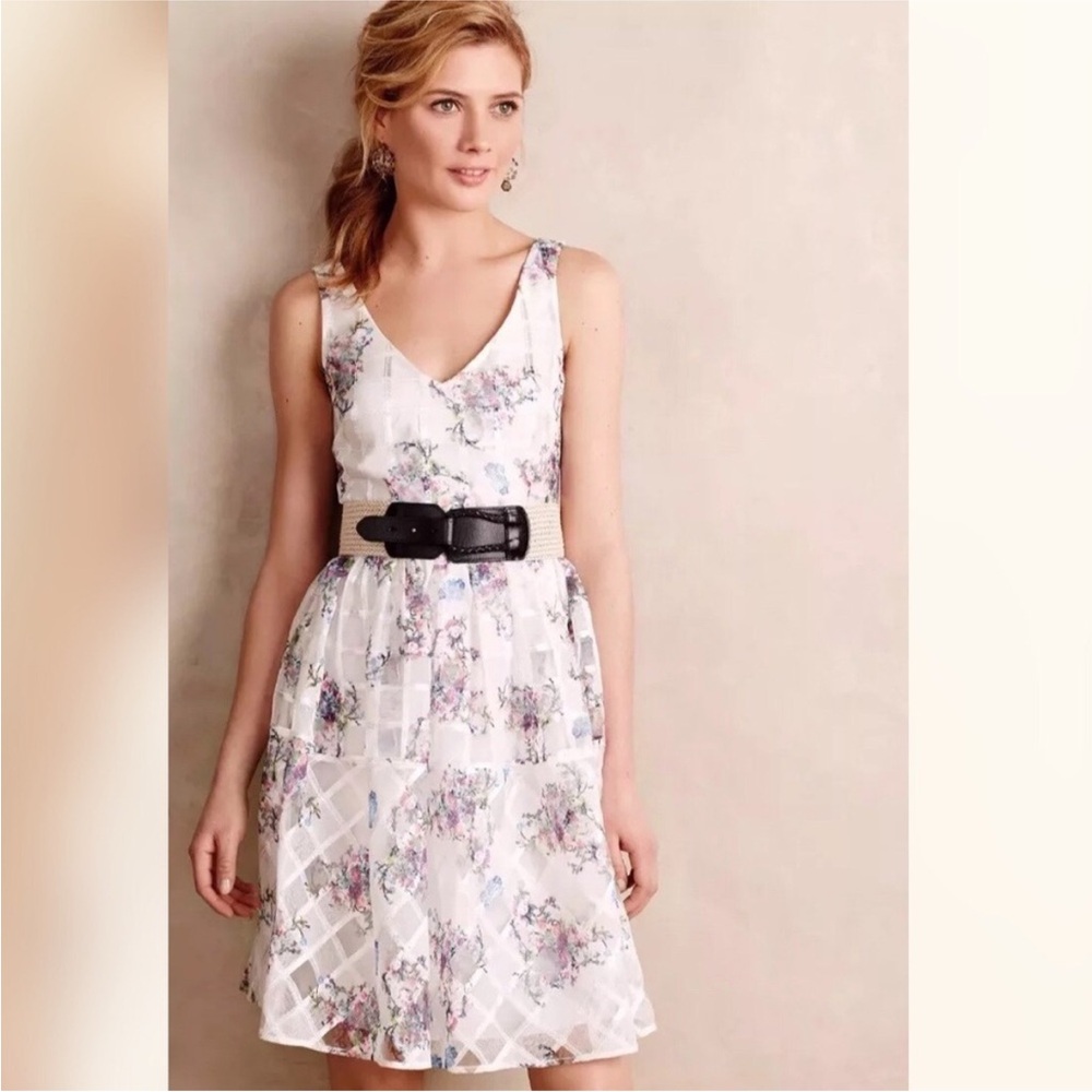 Maeve Anthropologie Floral Fit & Flare Dress Size 8 Kentucky Derby Wedding Guest - Picture 16 of 16